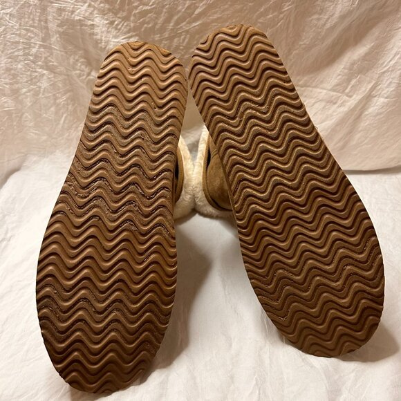 NEW WOMEN'S OLD NAVY CHESNUT FASHION ZIP BOOTS SIZE 9 FAUX FUR - Picture 5 of 5